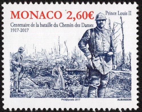 Monaco. 2017 Battle of Chemin des Dames. MNH