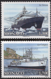 Monaco. 2017 Ships. Yersin and Calypso. MNH