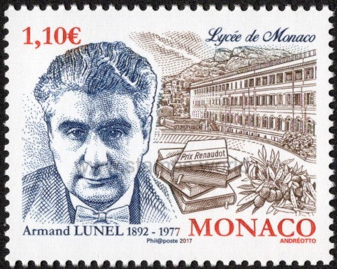 Monaco. 2017 Armand Lunel. Writer. MNH