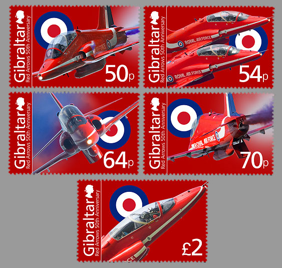 Gibraltar. 2014 Red Arrows. MNH