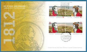 Guernsey. 2012 The War of 1812. FDC