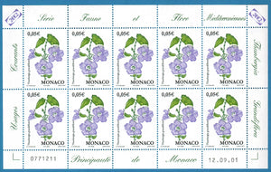 Monaco. 2002 Flora and Fauna. Thunbergia Grandiflora. MNH