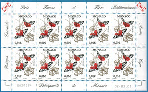 Monaco. 2002 Flora and Fauna. Arctia Caja. MNH