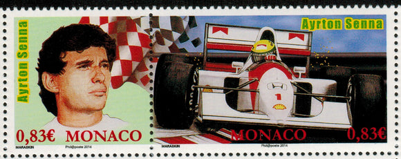 Monaco. 2014 F1 Drivers. Ayrton Senna and Gilles Villeneuve. MNH