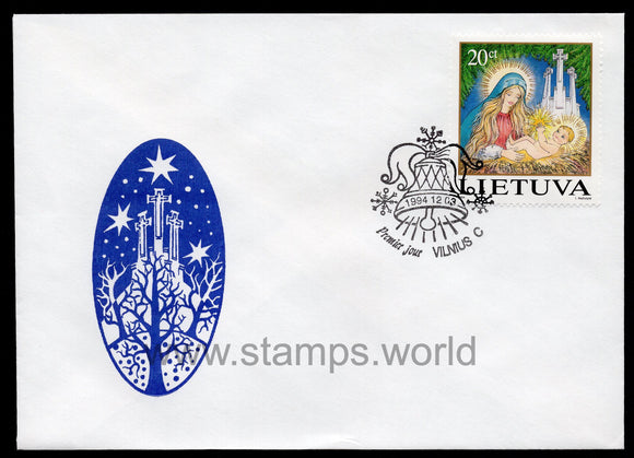 Lithuania. 1994 Christmas. FDC