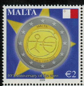 Malta. 2009 10th Anniversary of the Euro. MNH