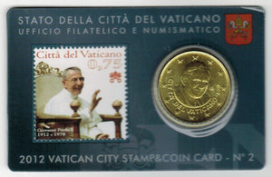 Vatican. 2012. Pope John Paul I. Stamp&Coin Card #2