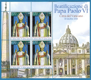 Vatican. 2014 Beatification of Pope Paul VI. MNH