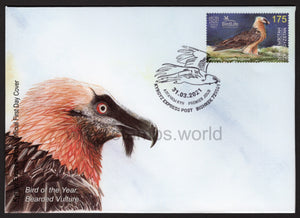 Kyrgyzstan. 2021 Bird of Year. Bearded Vulture. FDC