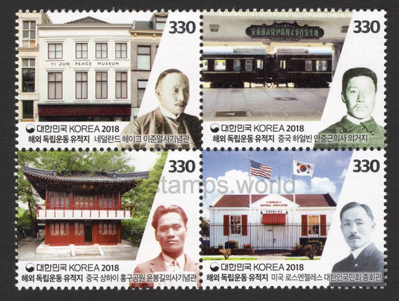 South Korea. 2018 Overseas Independence of Movement Sites. MNH