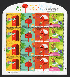 South Korea. 2017 Post Culture Week. Mailboxes. MNH