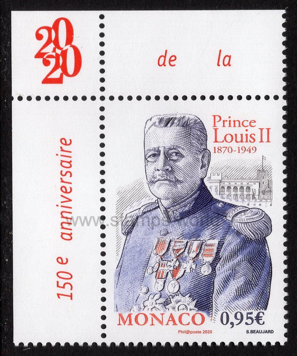 Monaco. 2020 Prince Louis II. MNH