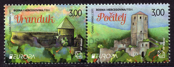 Bosnia and Herzegovina. Mostar. 2017 Europa. Castles. Vranduk and Pocitelj. MNH