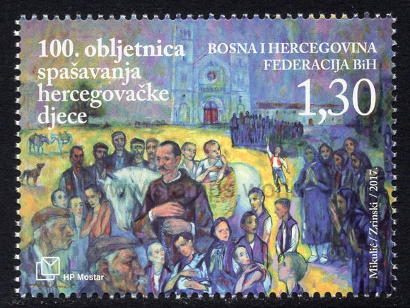 Bosnia and Herzegovina. Mostar. 2017 100th Anniversary of rescuing of the Starving children of Herzegovina. MNH