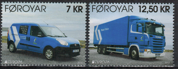 Faroe Islands. 2013 EUROPA. Postal vehicles. MNH