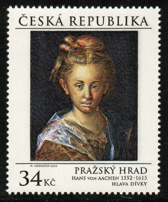 Czech Republic. 2015 Prague Castle: Head of a Woman by Hans von Aachen. MNH