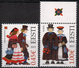 Estonia. 2013 Folk costumes. Kihelkonna and Karja. MNH