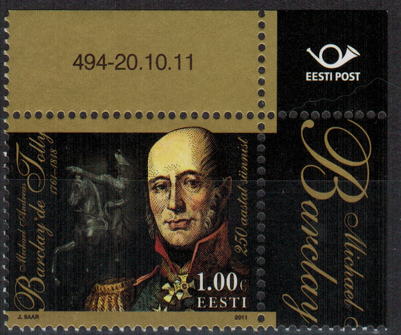 Estonia. 2011 Michael Andreas Barclay de Tolly. MNH